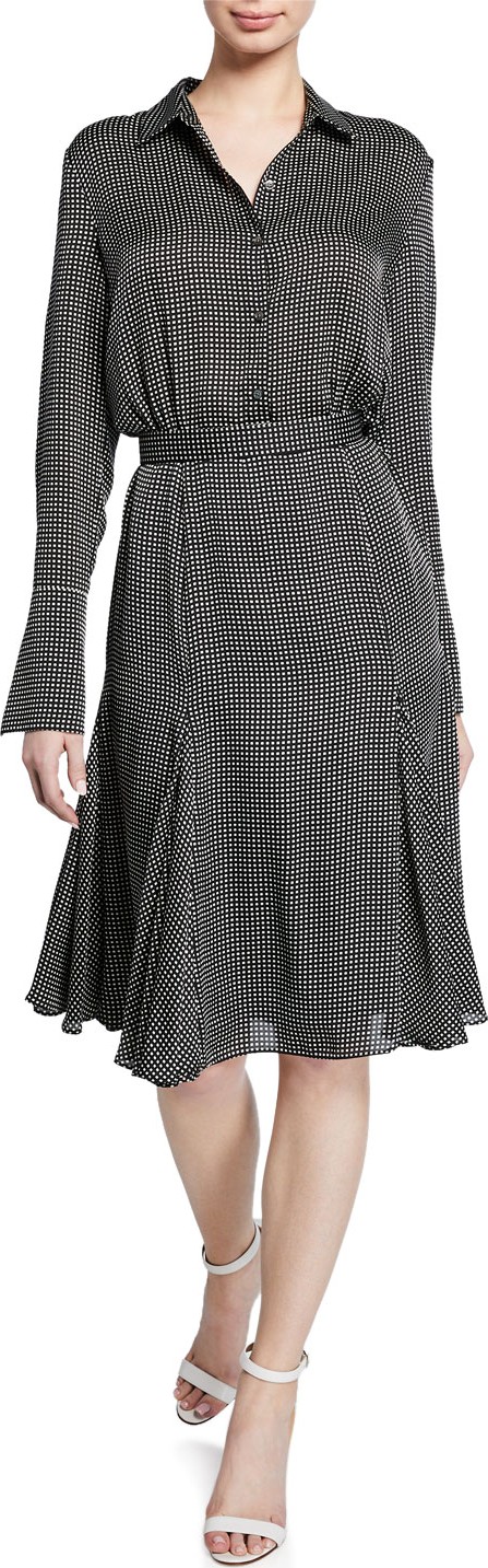 Equipment Bancort Check Long-Sleeve Dress