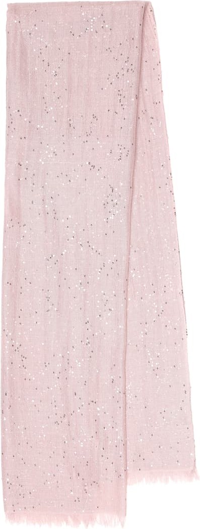 Brunello Cucinelli Embellished cashmere-blend scarf