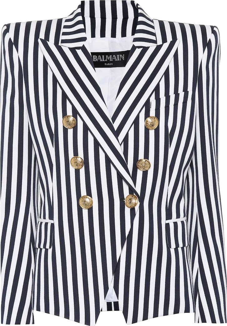Balmain Striped cotton blazer