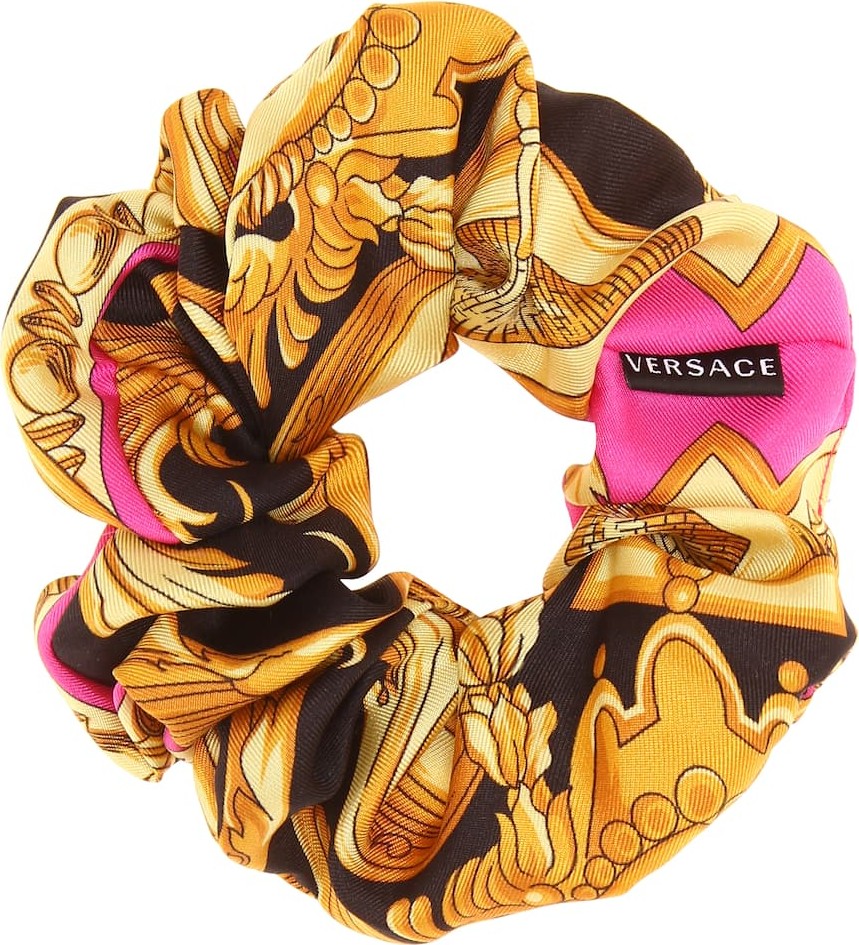 Versace Baroque silk-faille scrunchie