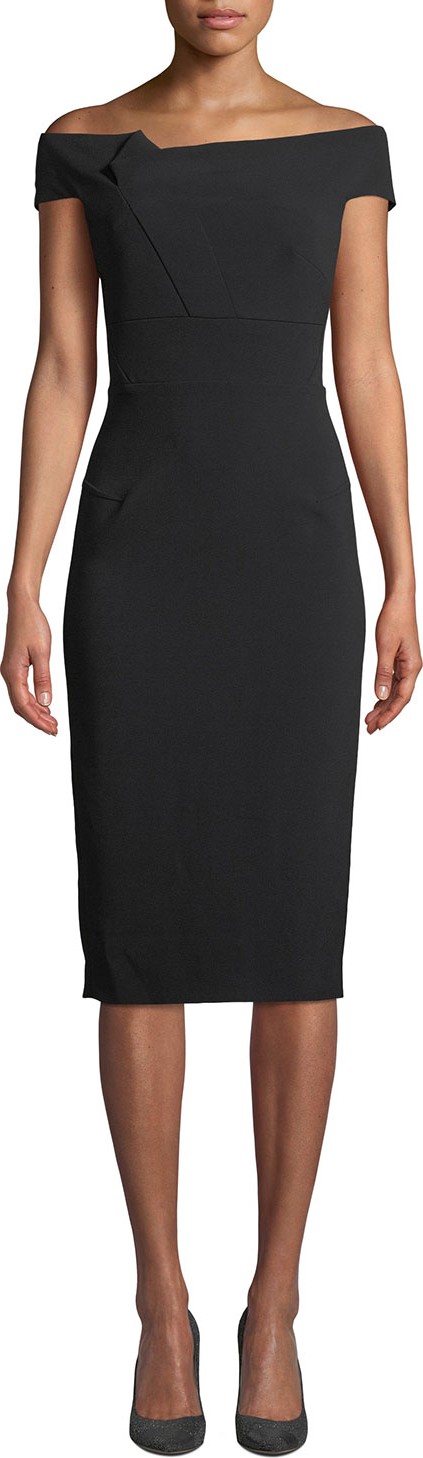 Roland Mouret Monmay Off-The-Shoulder Midi Dress
