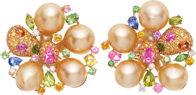 Margot McKinney 18k Rose Gold Pearl Blossom & Stone Earrings