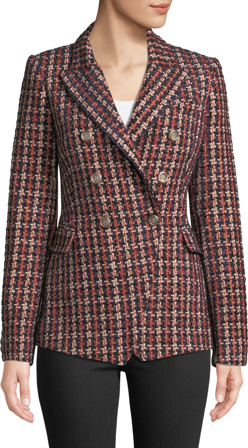 Camilla And Marc Tilda Tweed Blazer in Plaid
