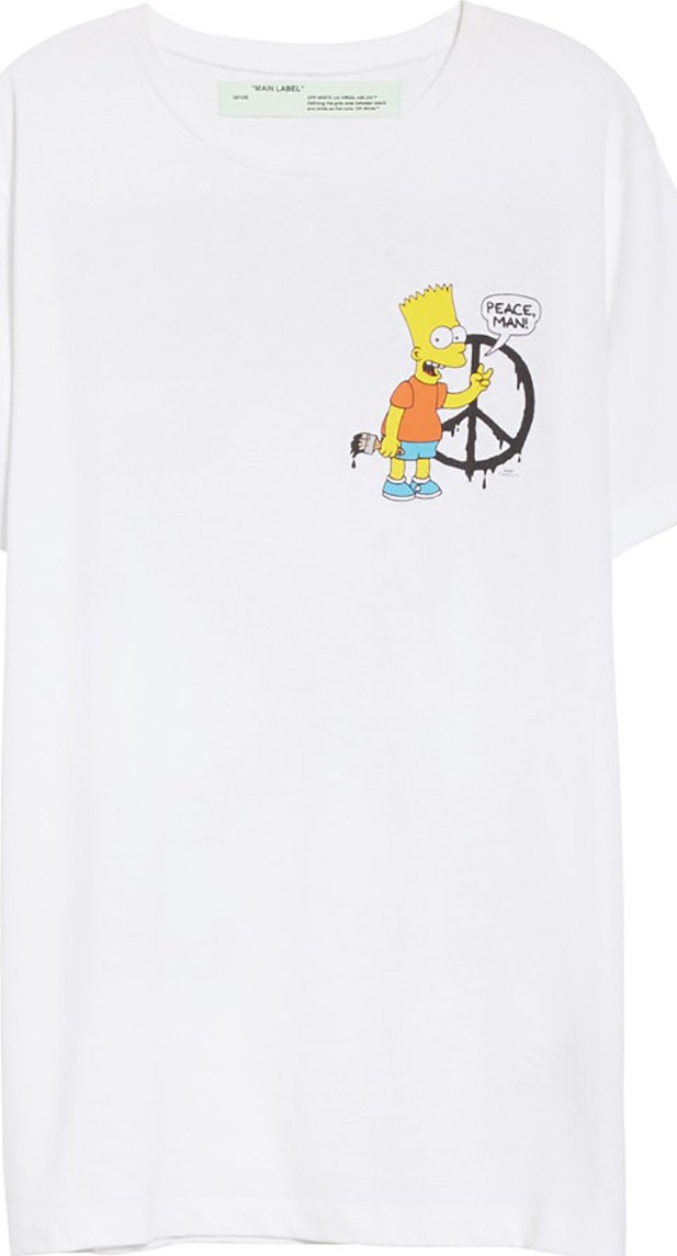 Off White Off-white x The Simpsons Bart peace sign t-shirt