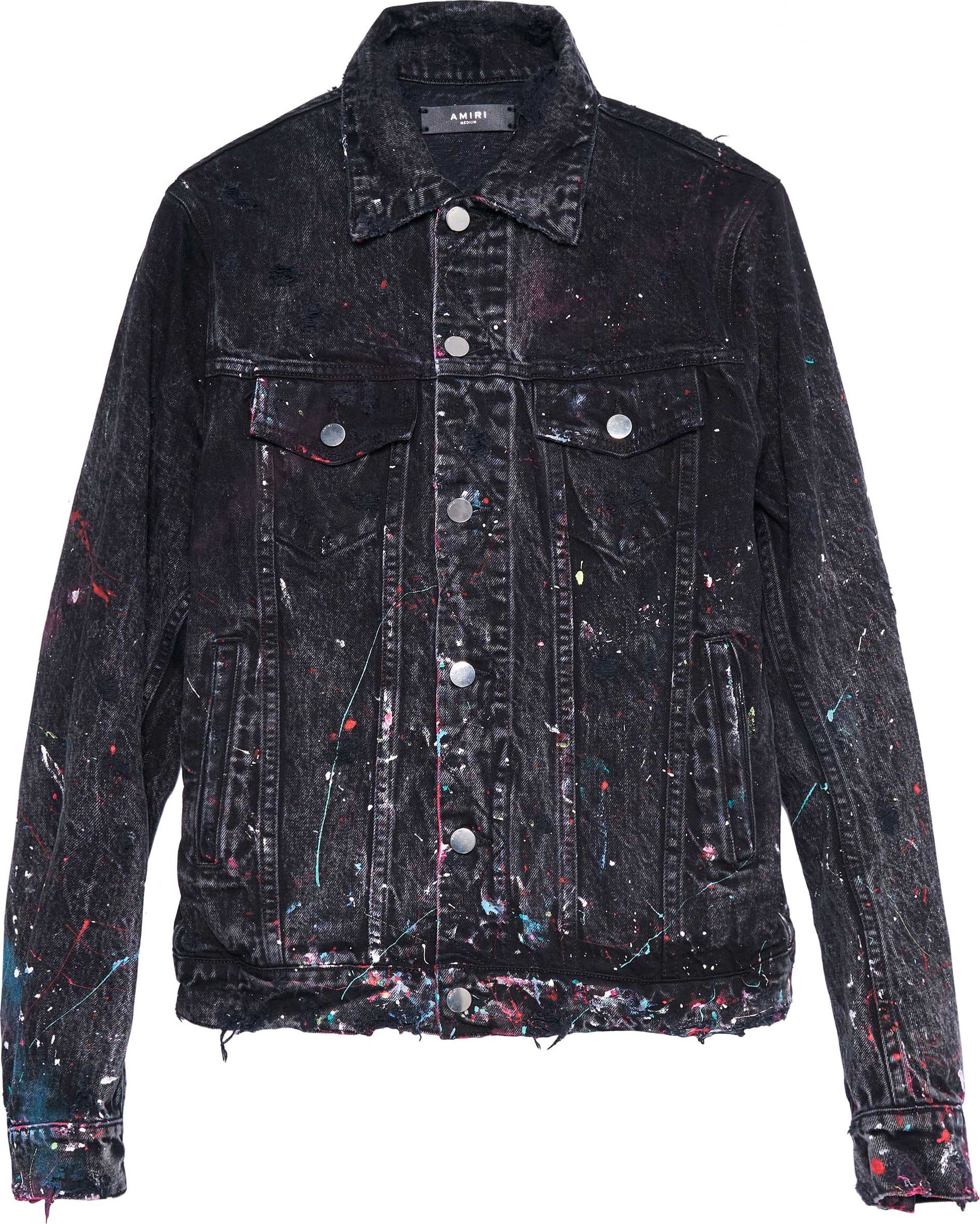 Amiri paint splatter neon trucker jacket
