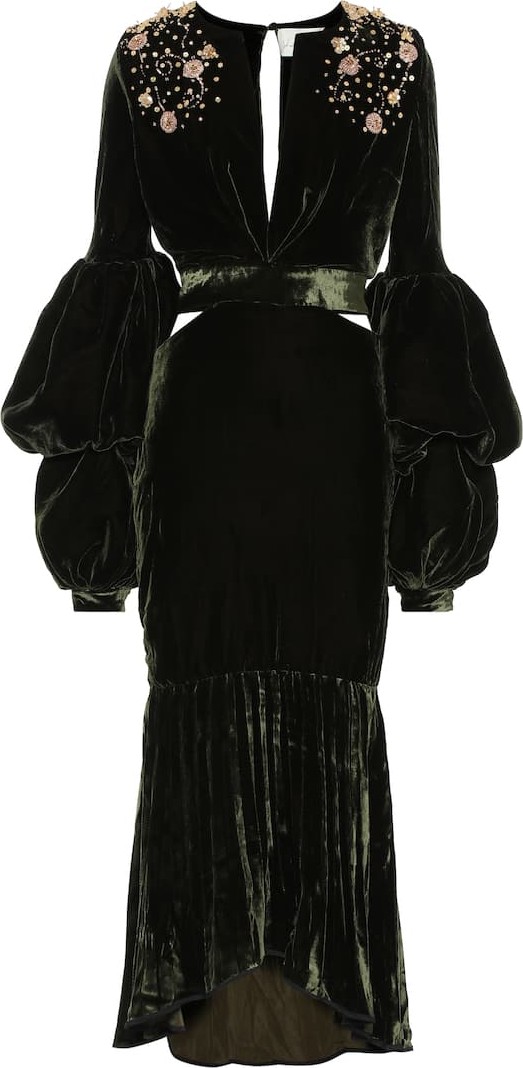 Johanna Ortiz Analetta embellished velvet dress