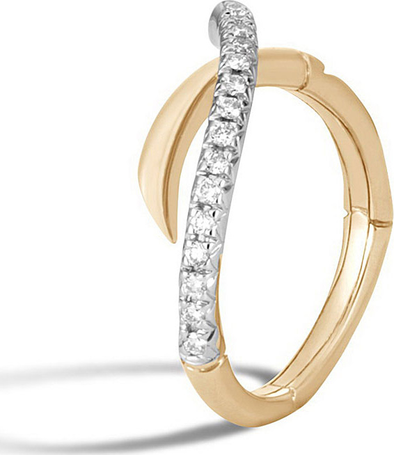 John Hardy 18k Bamboo Diamond Bypass Band Ring, Size 8