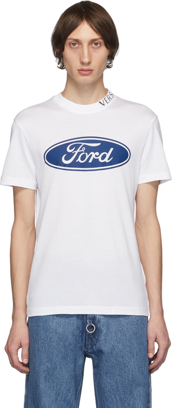 Versace White Ford Edition Logo T-Shirt