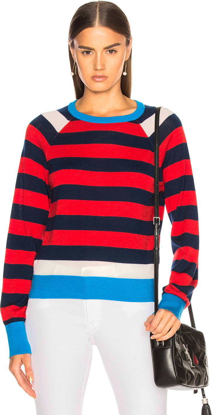 Equipment Axel Cropped Striped Sweater