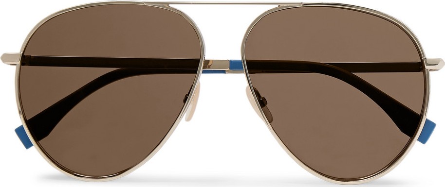 Fendi Aviator-Style Gold-Tone Sunglasses
