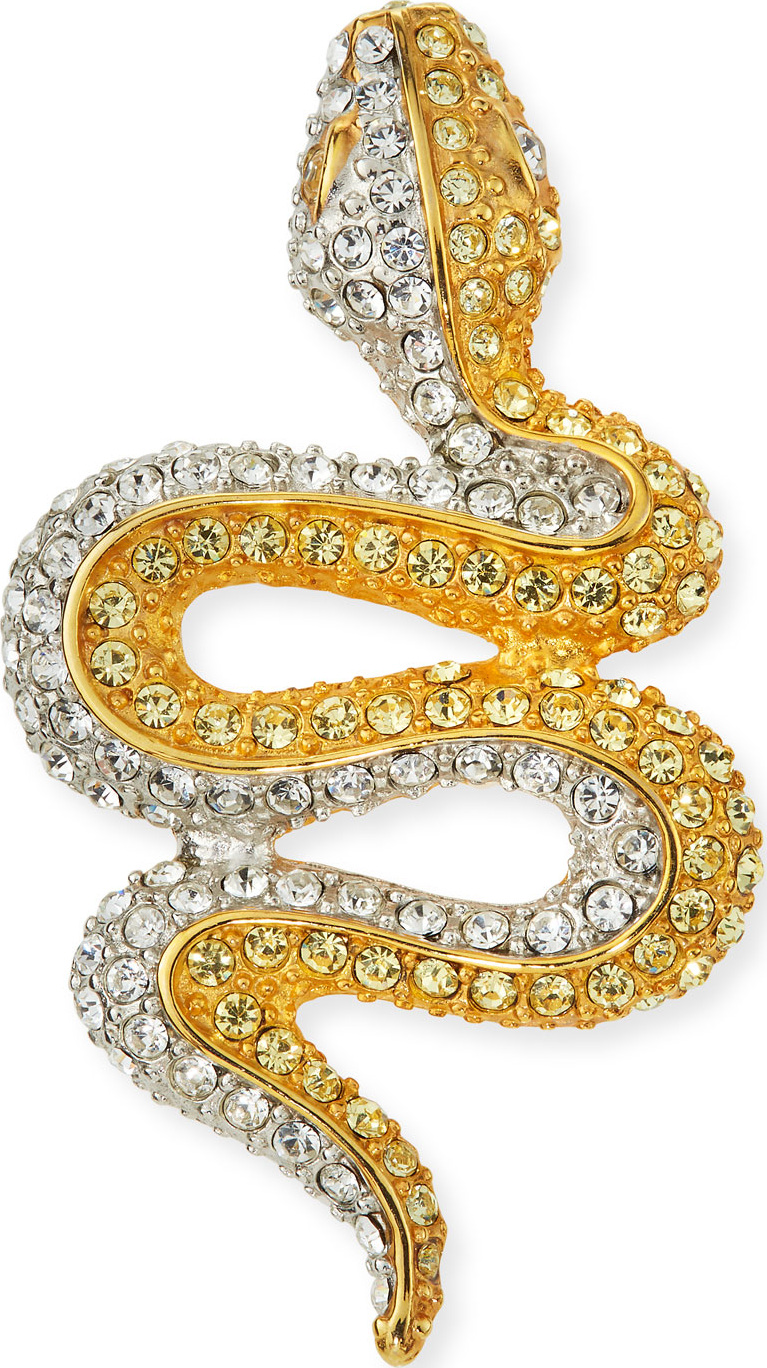 Kenneth Jay Lane Jonquil Crystal Snake Pin