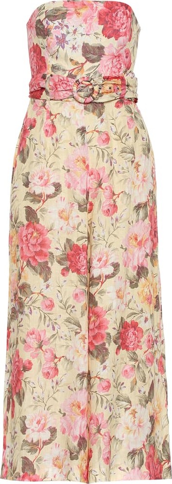 Zimmermann Honour floral linen jumpsuit