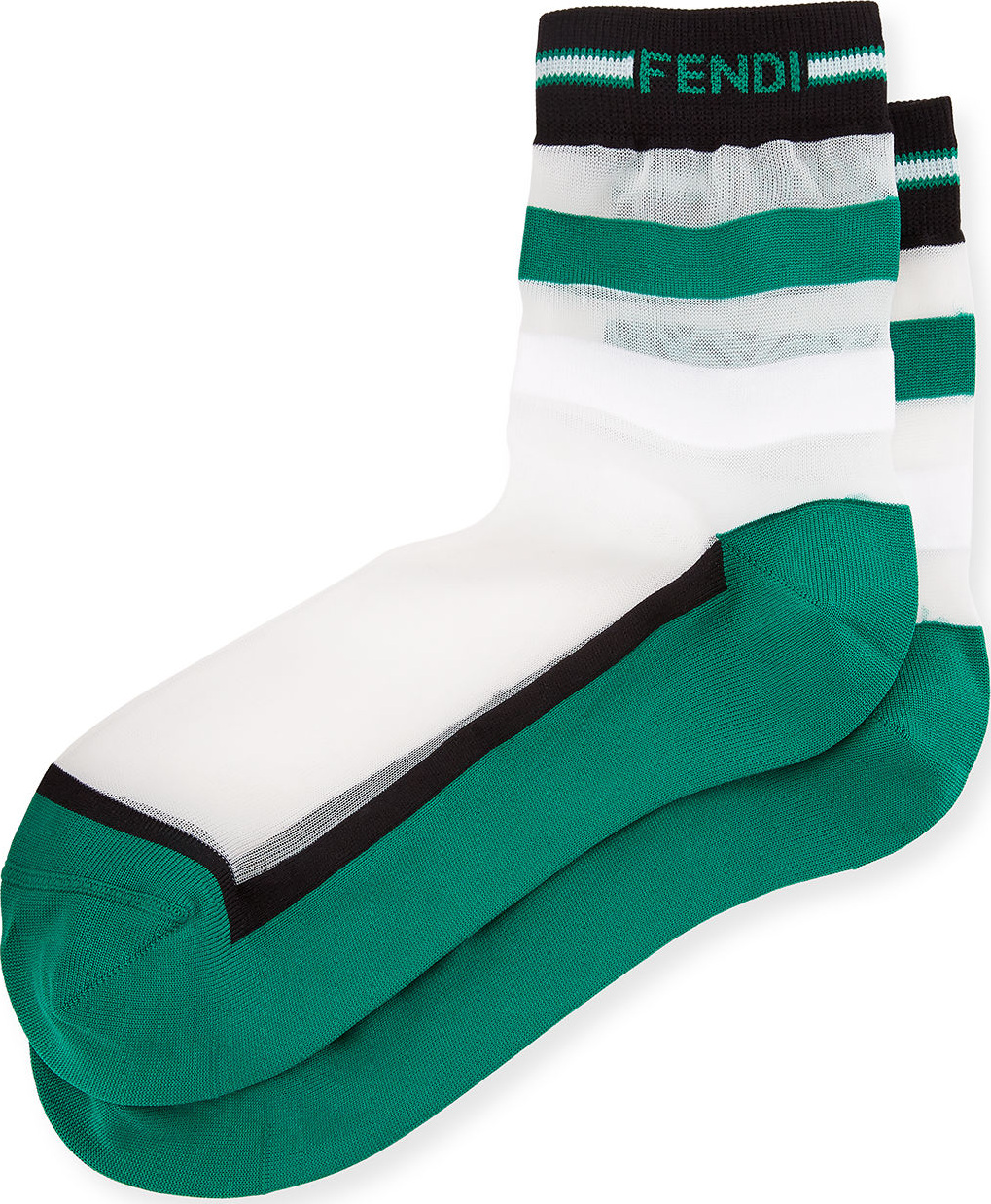 Fendi Striped-Knit Nylon Socks