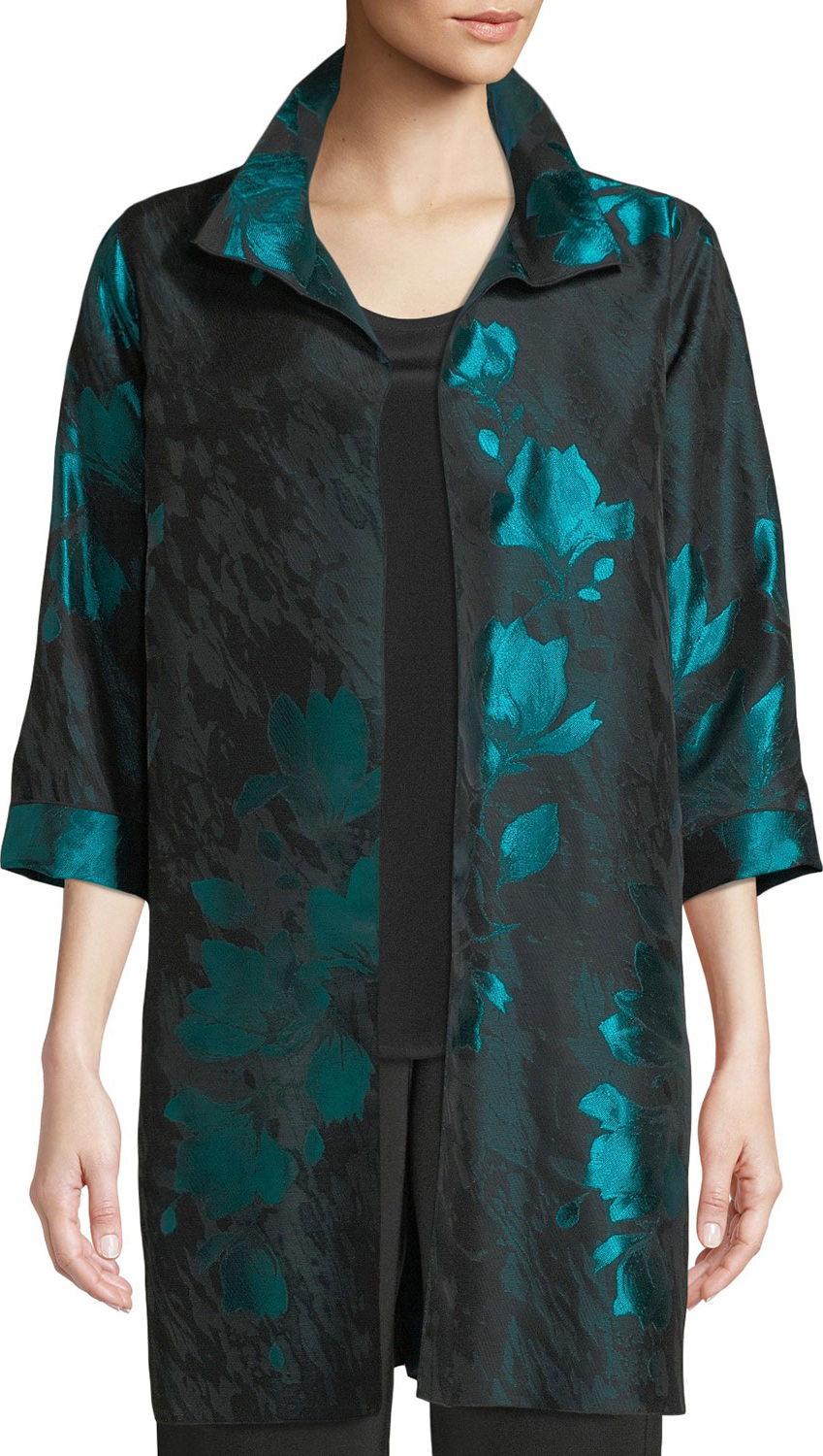 Caroline Rose Midnight Garden Jacquard Topper Jacket