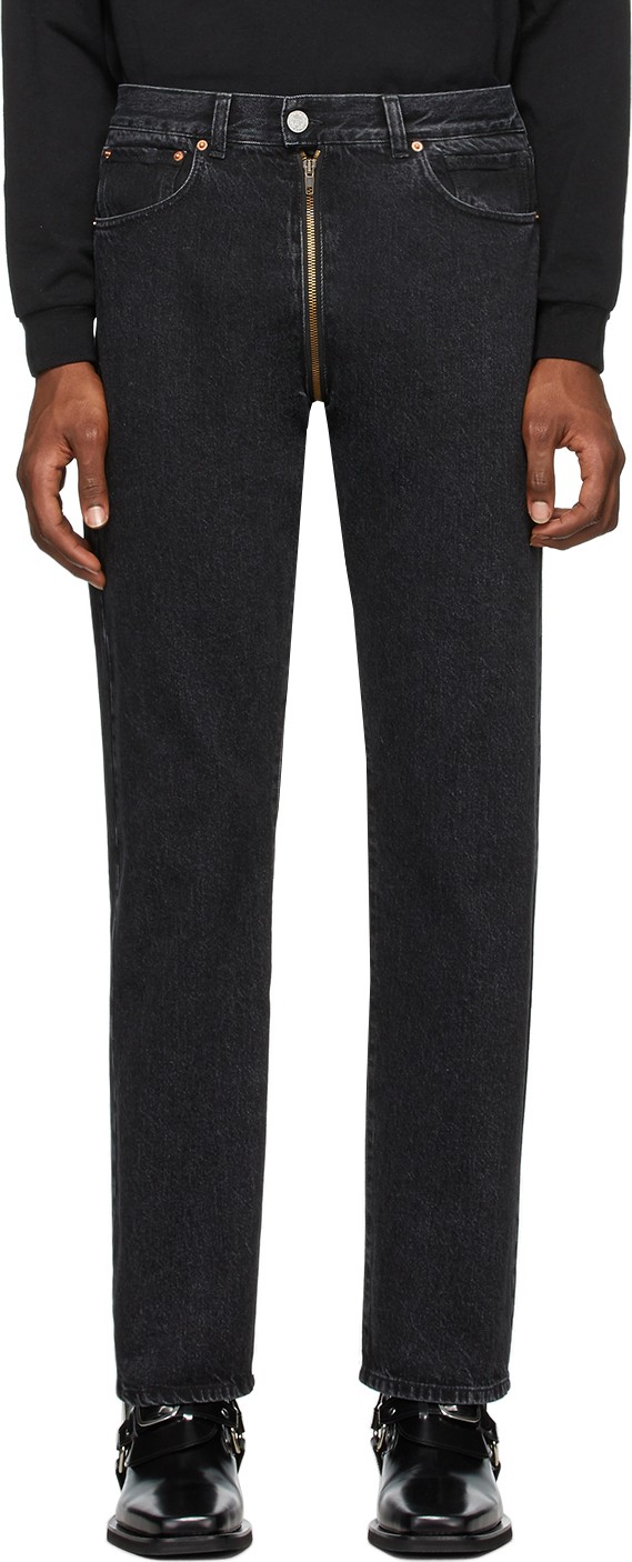 Vetements Black Crotch Zip Jeans