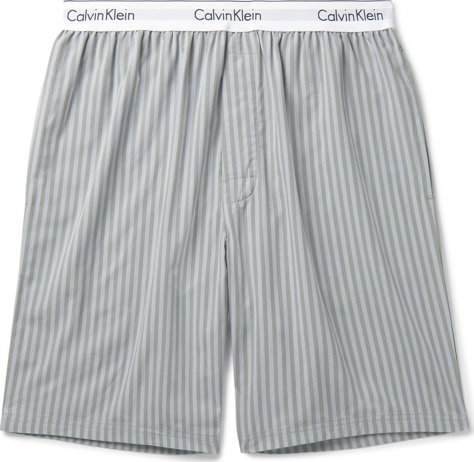 Calvin Klein Underwear Striped Cotton-Poplin Pyjama Shorts