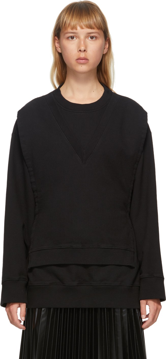 MM6 Maison Margiela Black Logo Bib Sweatshirt