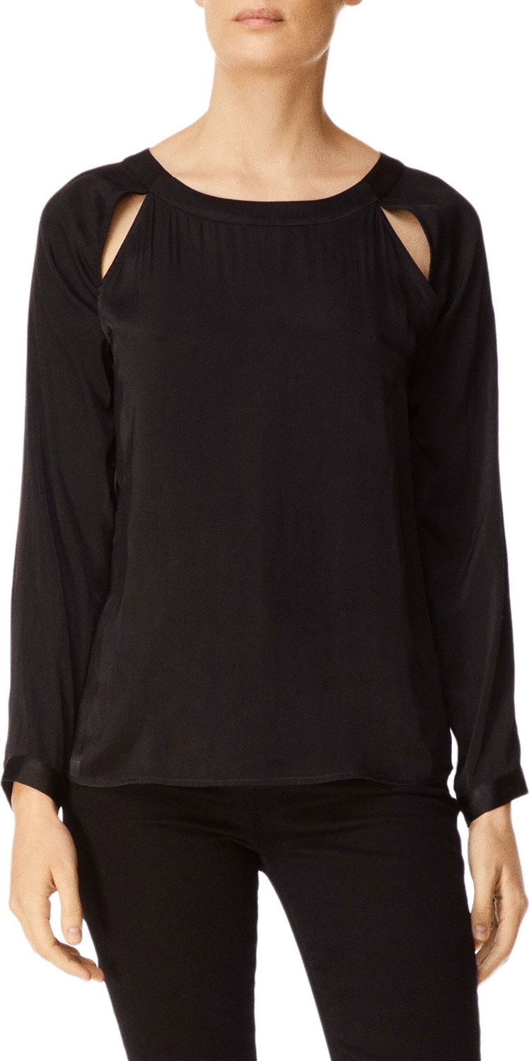 J BRAND Emilia Long-Sleeve Twist-Back Top