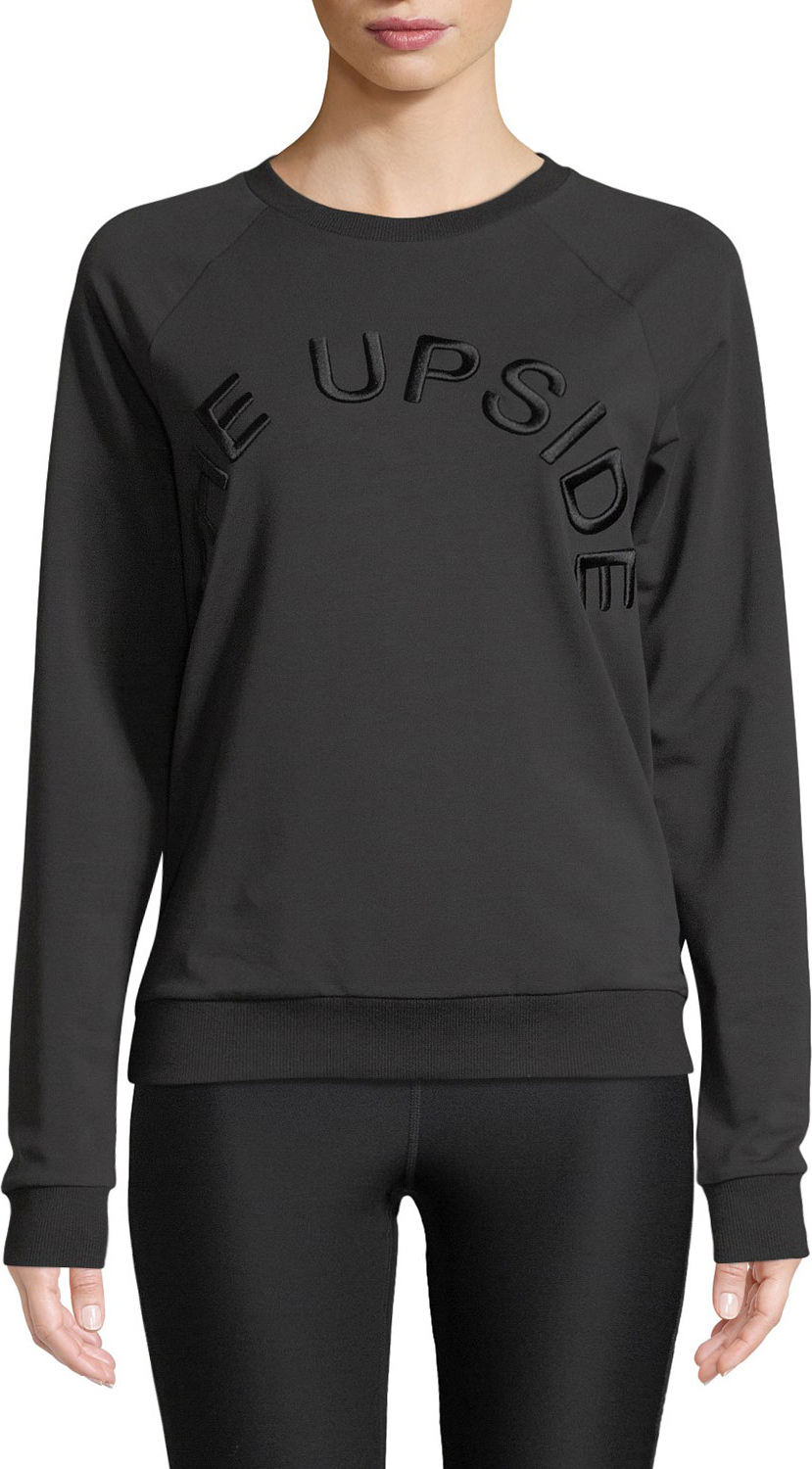 The Upside Sid Fleece Black On Black Logo Crewneck Pullover Sweatshirt