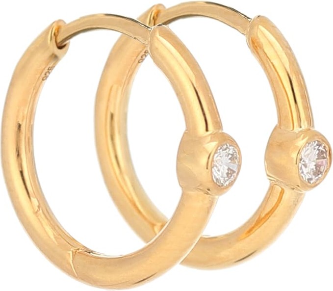 Theodora Warre Love gold-plated hoop earrings with diamonds