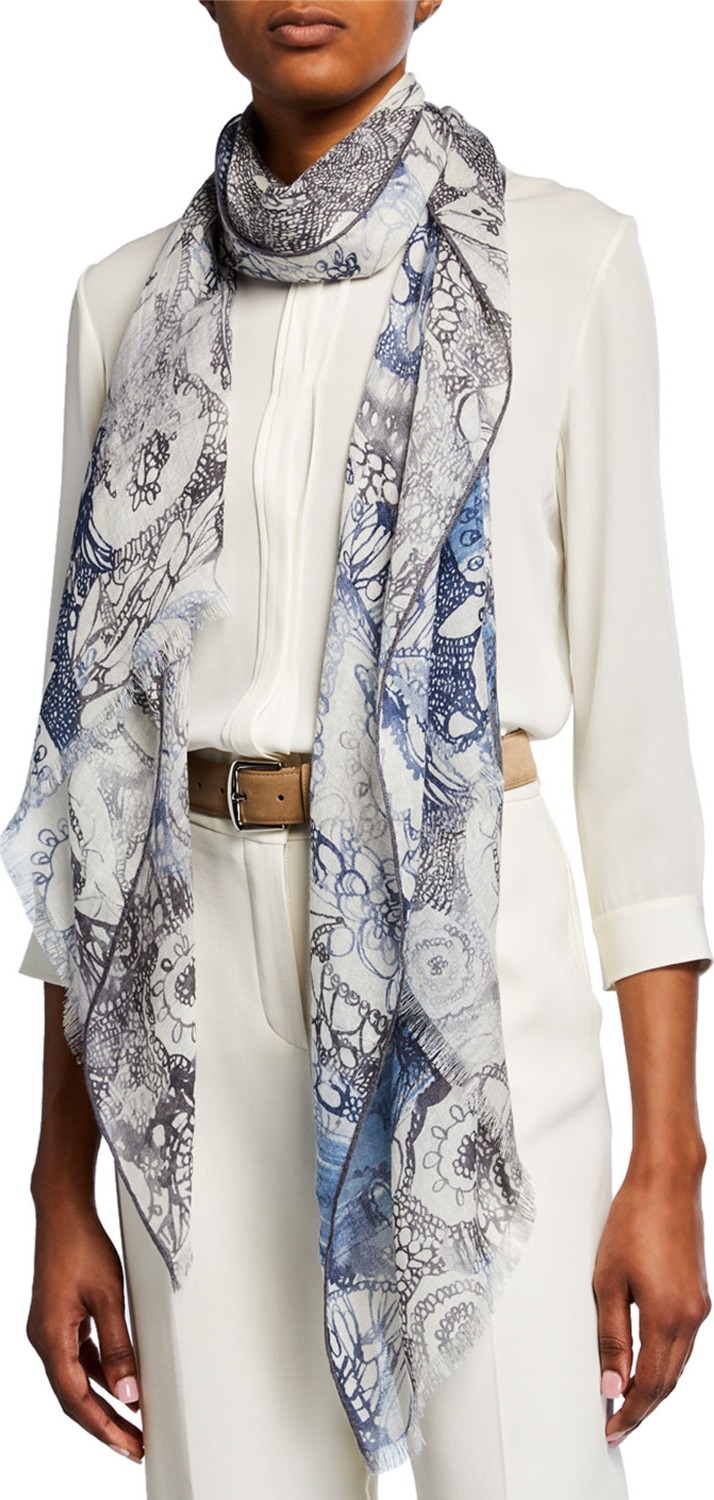 Loro Piana Cashmere-Blend Fringe Stole