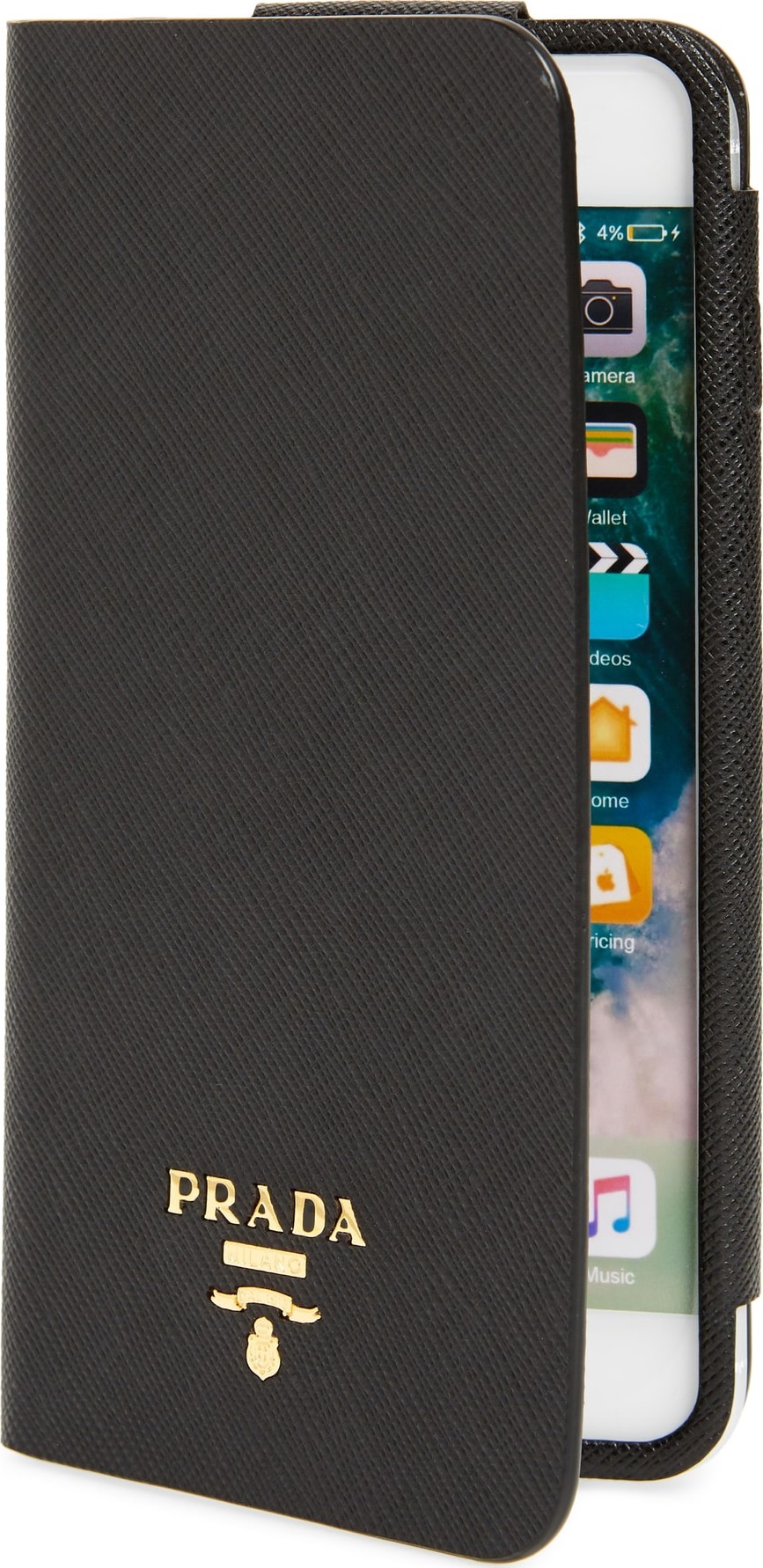 Prada Saffiano Metal Oro Book iPhone 7 Plus Wallet