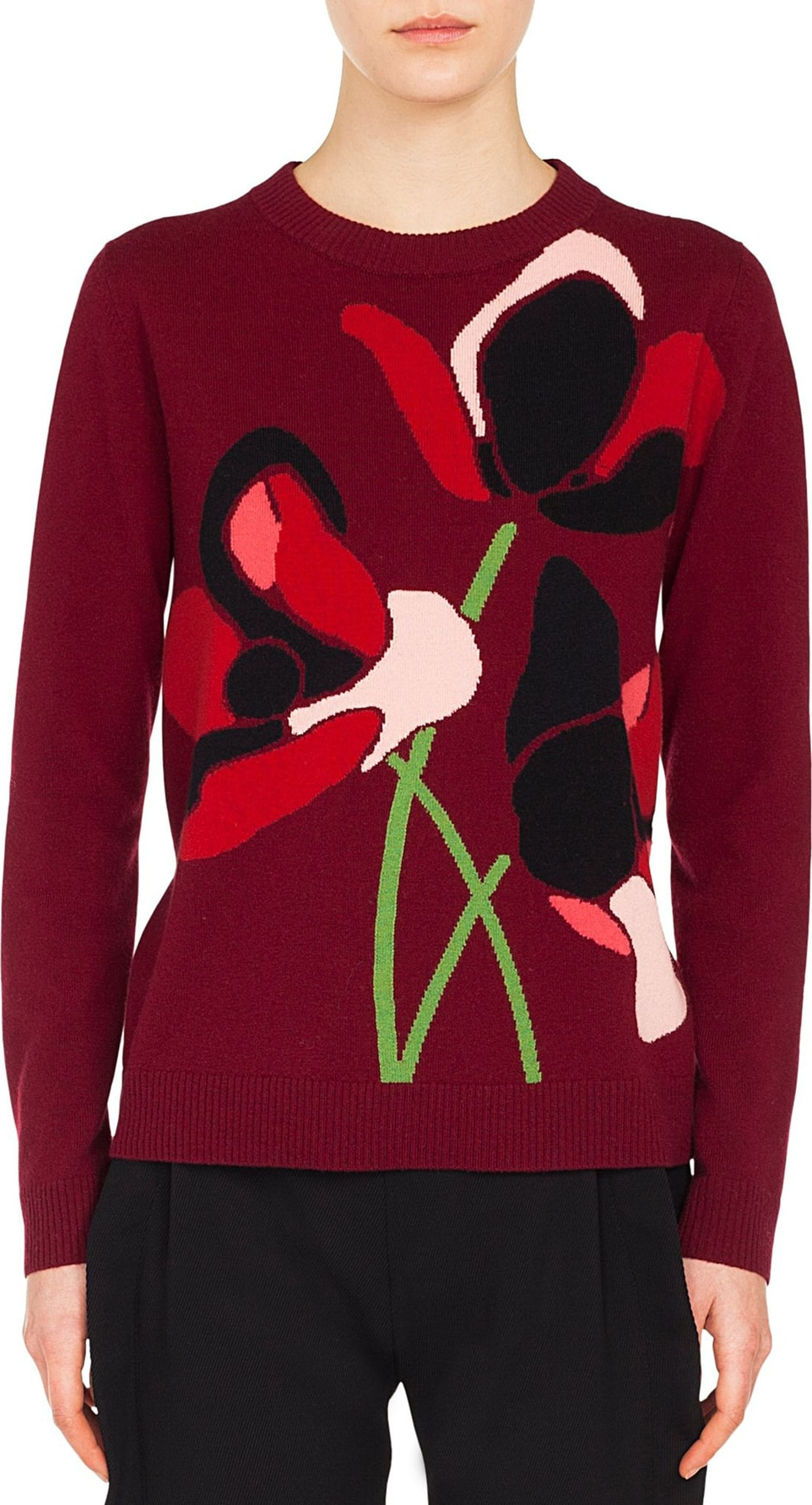 Akris Punto Anemone Jacquard Wool & Cashmere Sweater