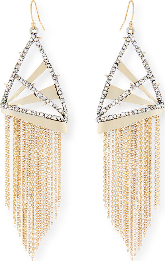 Alexis Bittar Chain Fringe Wire Drop Earrings