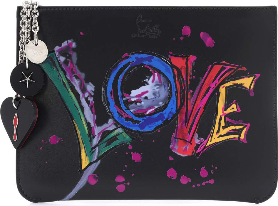 Christian Louboutin Loubicute printed leather pouch