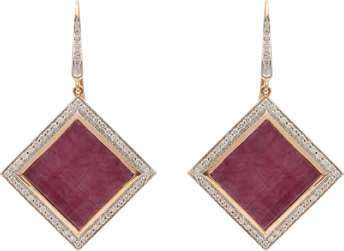 Jade Jagger Neverending ruby 18kt gold earrings