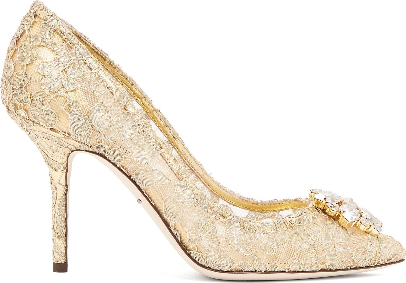 Dolce & Gabbana Belluci crystal-embellished lace pumps
