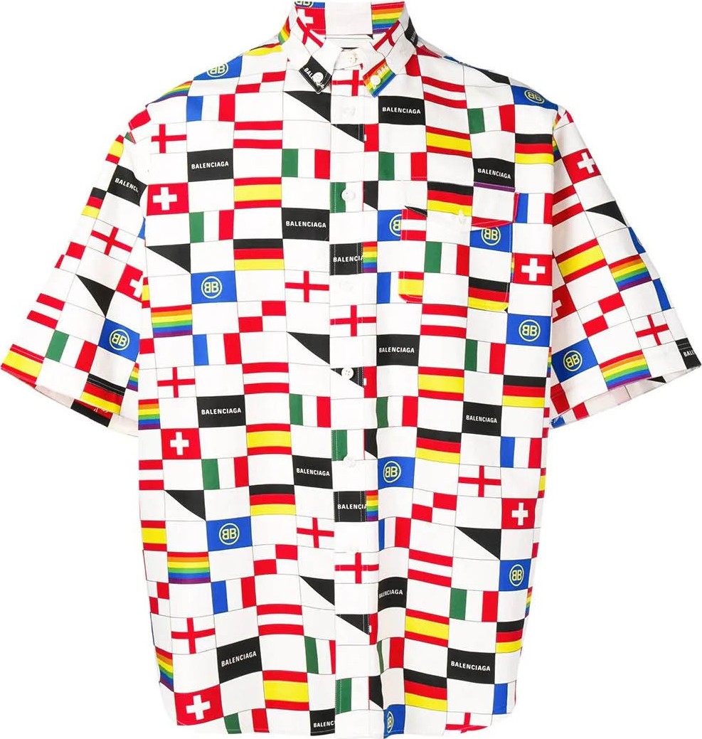 Balenciaga Flag print button up