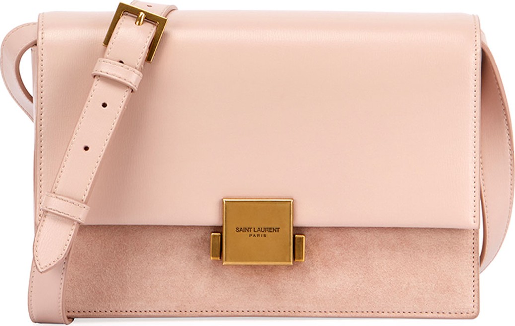 Saint Laurent Bellechasse Medium Leather/Suede Satchel Bag