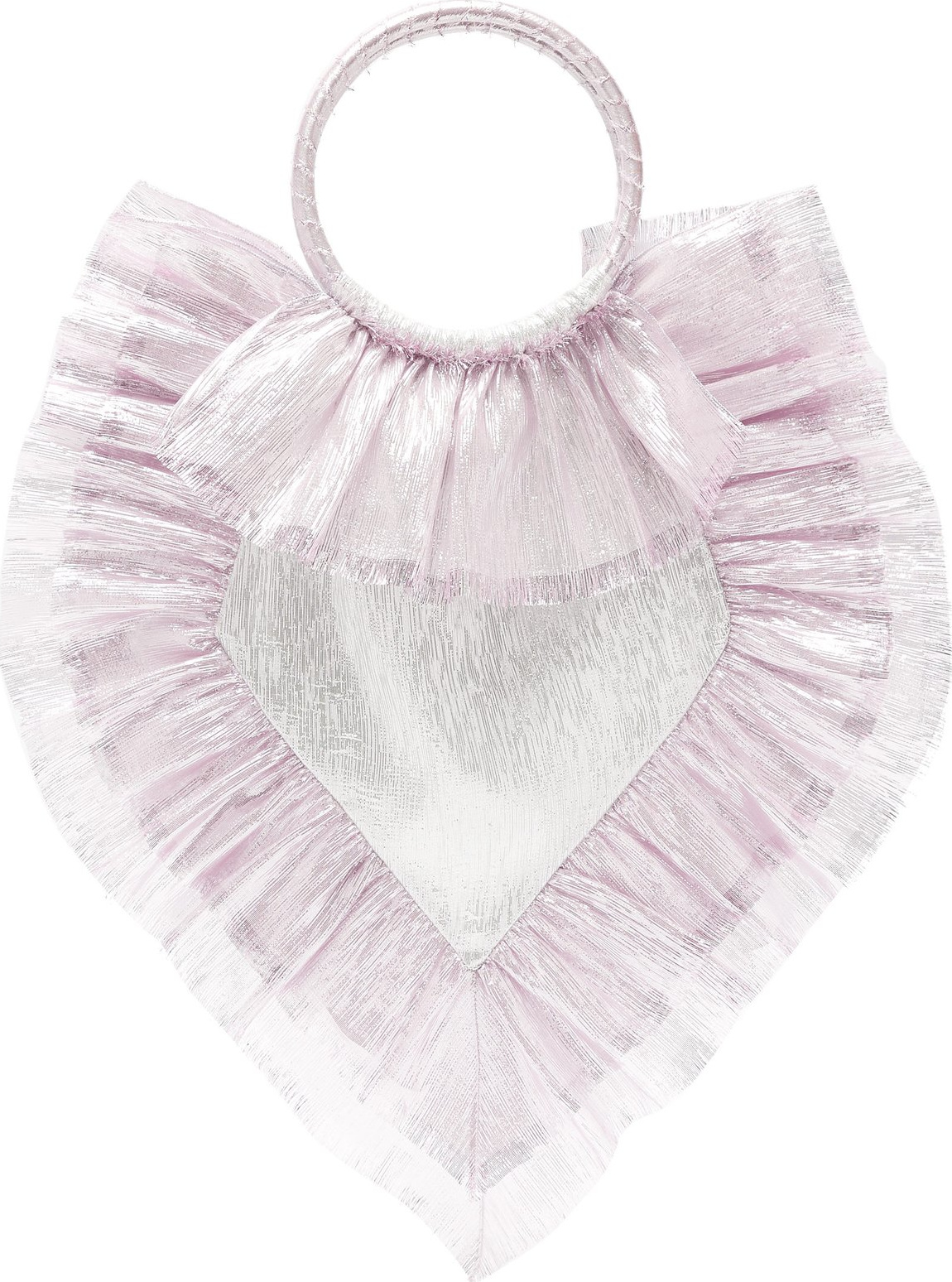 The Vampire's Wife Ruffle-trimmed woven clutch