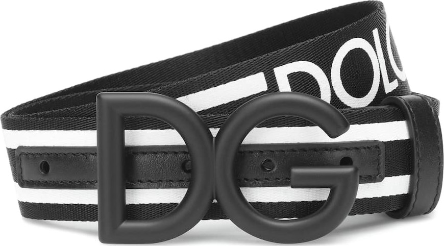 Dolce & Gabbana DG leather-trimmed belt