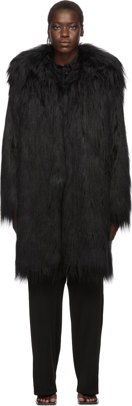 MM6 Maison Margiela Black Hairy Coat