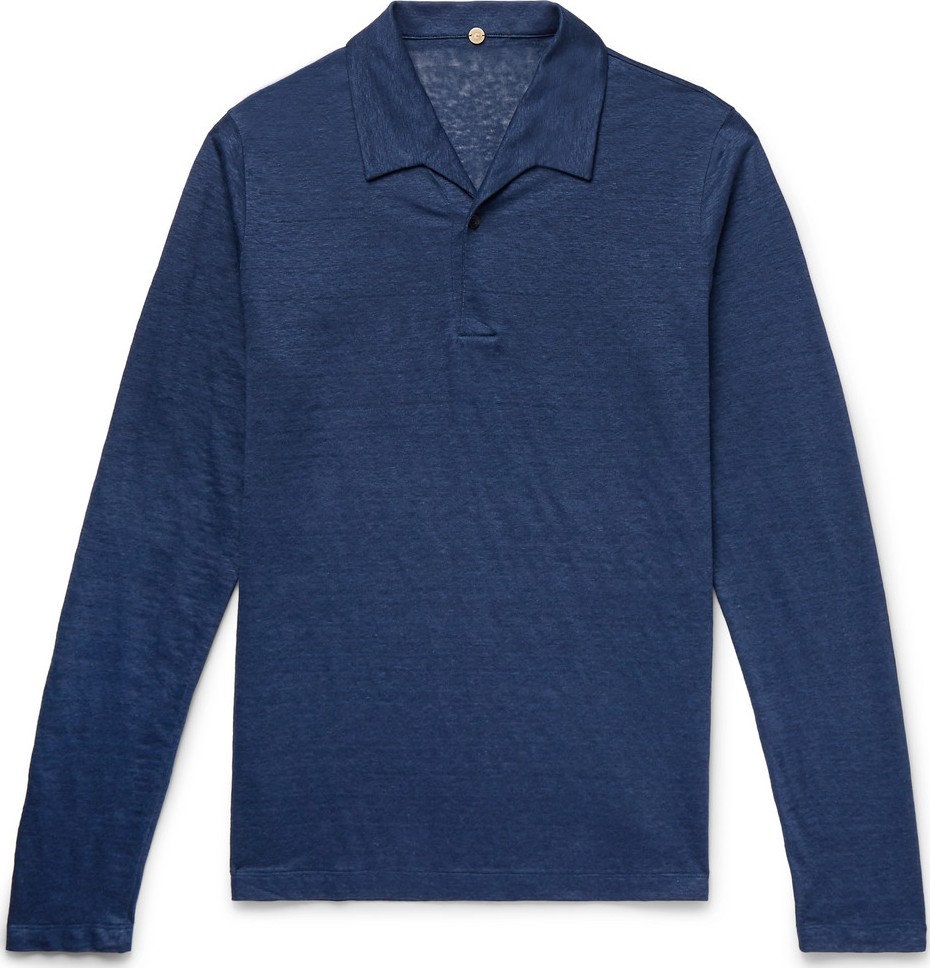 Caruso Slub Linen Polo Shirt