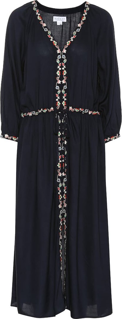 Velvet By Graham & Spencer Lydia embroidered midi dress