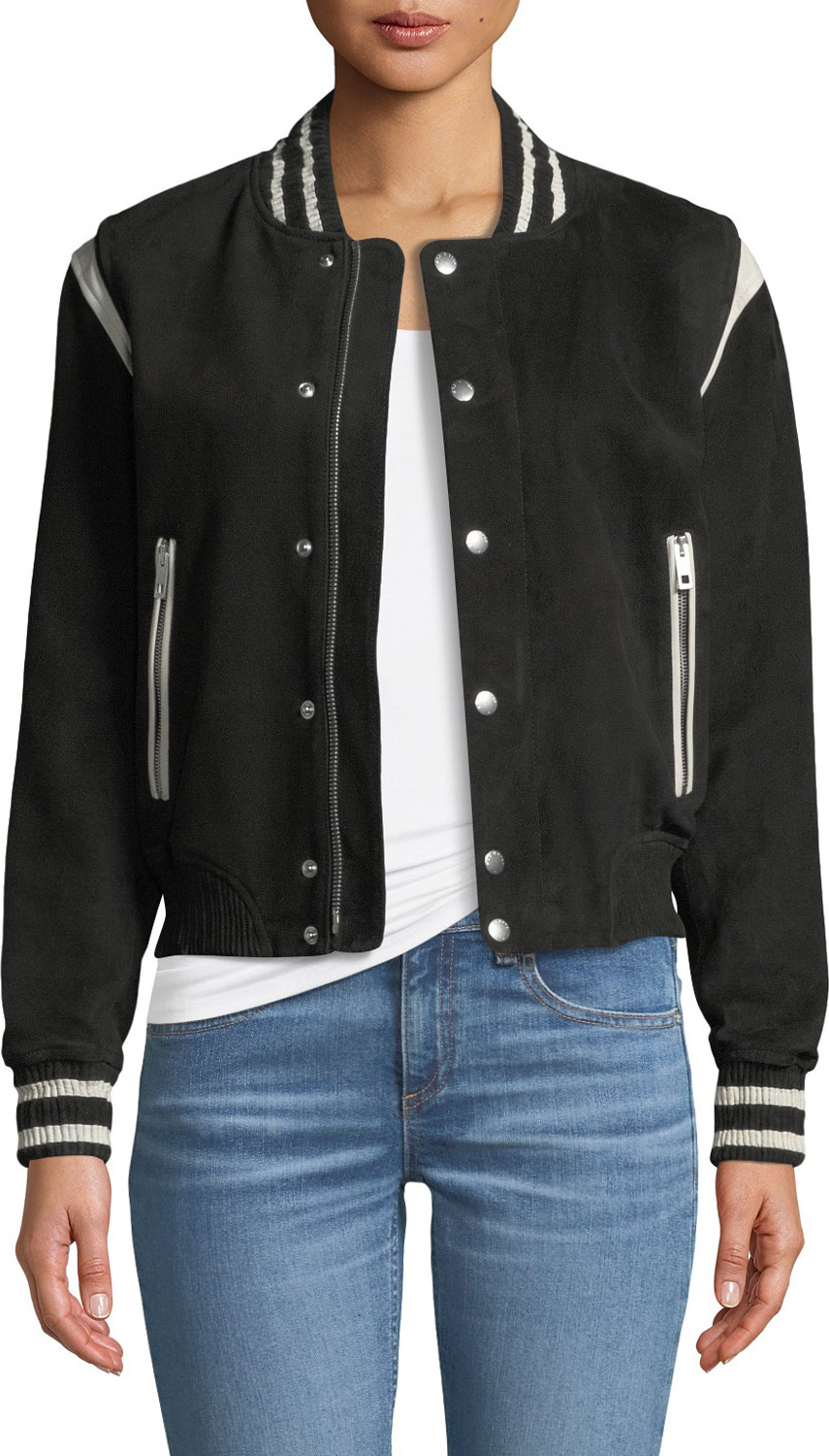 Rag & Bone Baela Suede Bomber Jacket