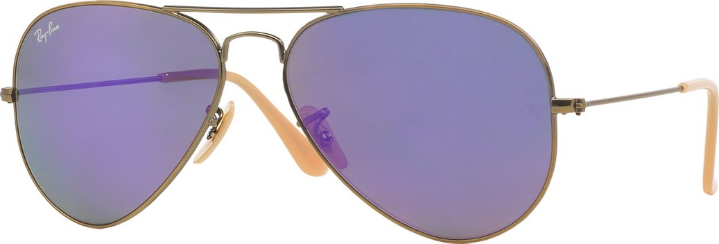 Ray Ban Mirrored Aviator Sunglasses, Purple