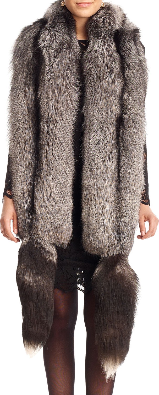 Gorski Fox Fur Boa with Detachable Tails