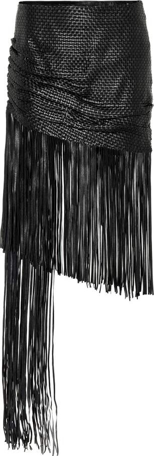 Magda Butrym St John fringed leather skirt