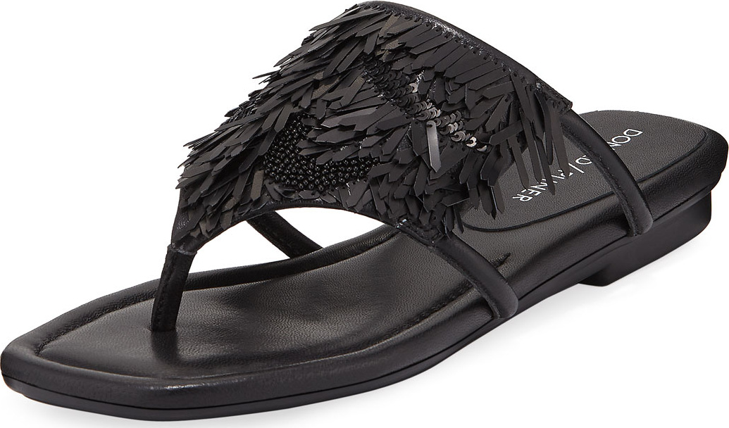 Donald J Pliner Kya Embellished Fringe Sandal