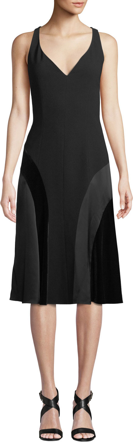 Elie Tahari Zaria V-Neck A-Line Dress
