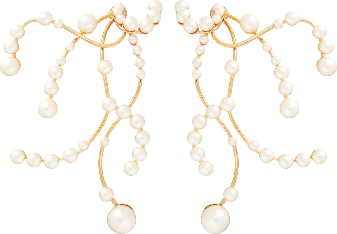 Peter Pilotto Faux-pearl embellished branch earrings
