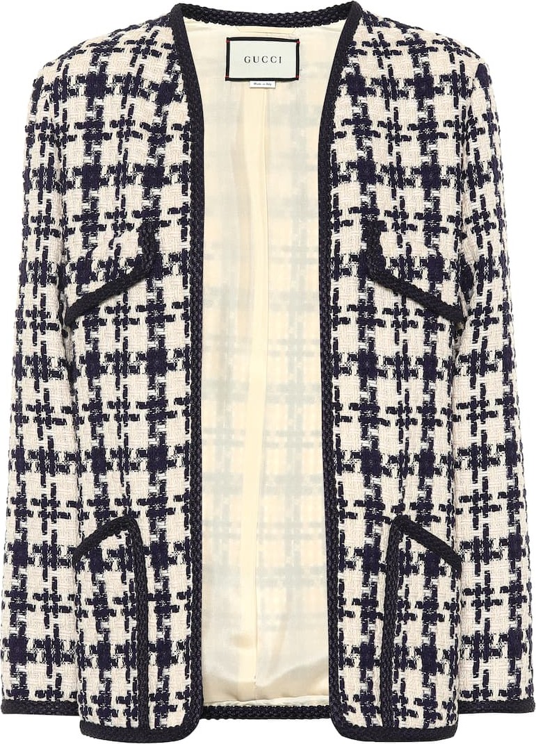 Gucci Houndstooth tweed wool-blend jacket
