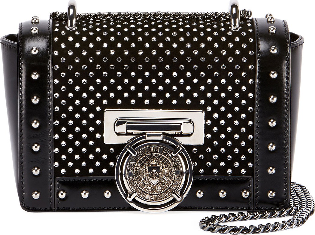 Balmain Baby Box Studded Shoulder Bag