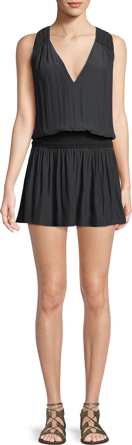 Ramy Brook Shea Sleeveless Crochet Mini Dress