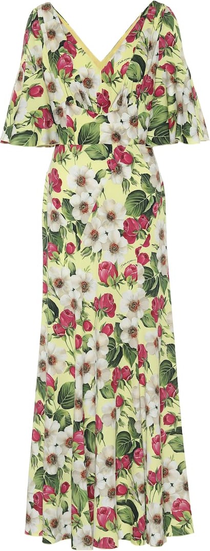 Dolce & Gabbana Floral stretch-silk maxi dress