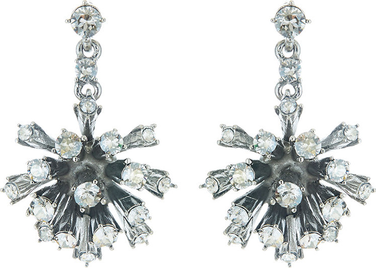 Oscar De La Renta Crystal Dandelion Drop Earrings